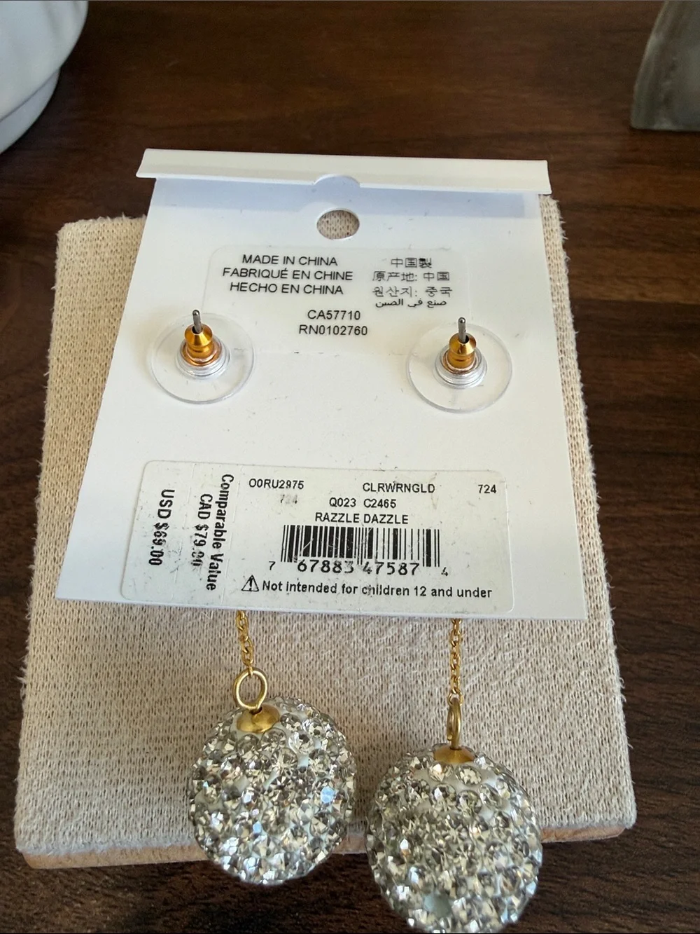 Kate Spade Crystal Drop Razzle Dazzle Statement Earrings - Gold & Silver